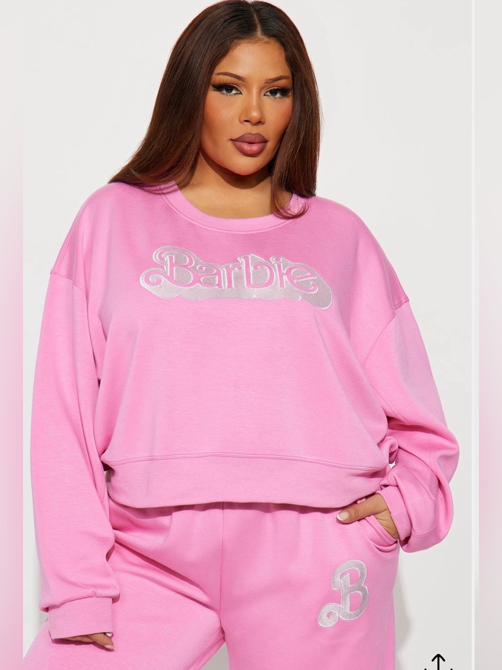 Fashion Nova Hot Pink Logo Sweatshirt